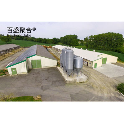 ISO9001 2008/CE/BV Certificate Steel Frame Chicken Farm for Open Side Poultry Shed Tipo