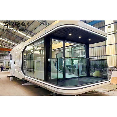 2023 Capsula spaziale in alluminio mobile con casa integrata Trasporto e carico Spedizione speciale
