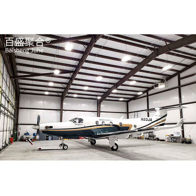 Struttura in acciaio verniciato Aereo hangar tetto con solido H-forma di legno di acciaio telaio principale