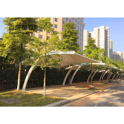 Tenda di parcheggio a telaio di acciaio capannone auto design tetto struttura di membrana architettura carport