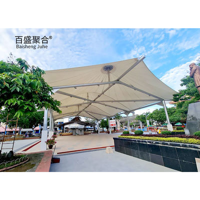 800-1300GSM Tessuti rivestiti in PVC Strutture di ombra a membrana architettonica Tensile