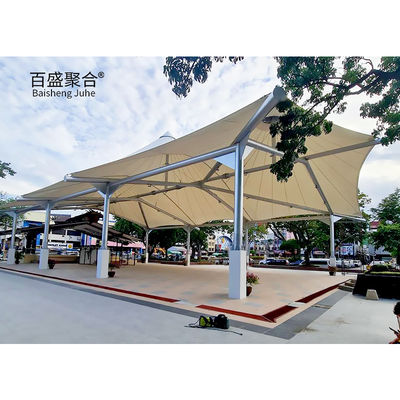 800-1300GSM Tessuti rivestiti in PVC Strutture di ombra a membrana architettonica Tensile