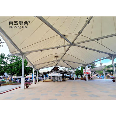 800-1300GSM Tessuti rivestiti in PVC Strutture di ombra a membrana architettonica Tensile