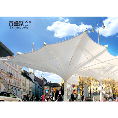 Tessuto 11150g Strutture di ombra a membrana di trazione con struttura di carbonio Cornice in acciaio