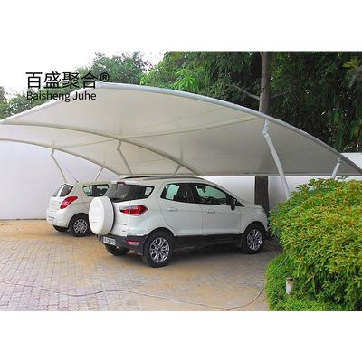Pergola metallica a telaio di acciaio per parcheggi di autoveicoli con rivestimento in polvere bianca e trattamento termico
